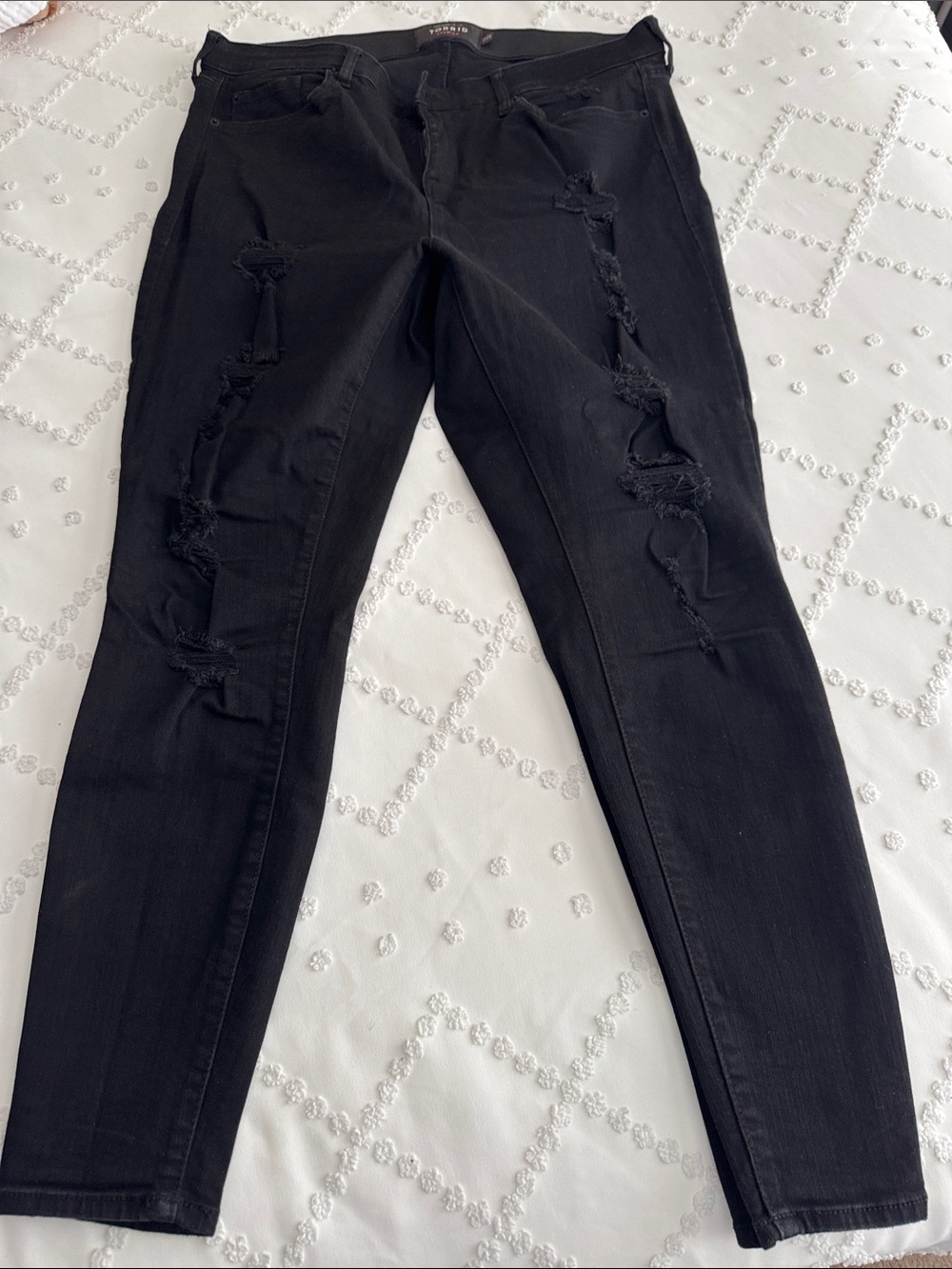 torrid Black Ripped Skinny Jeans
